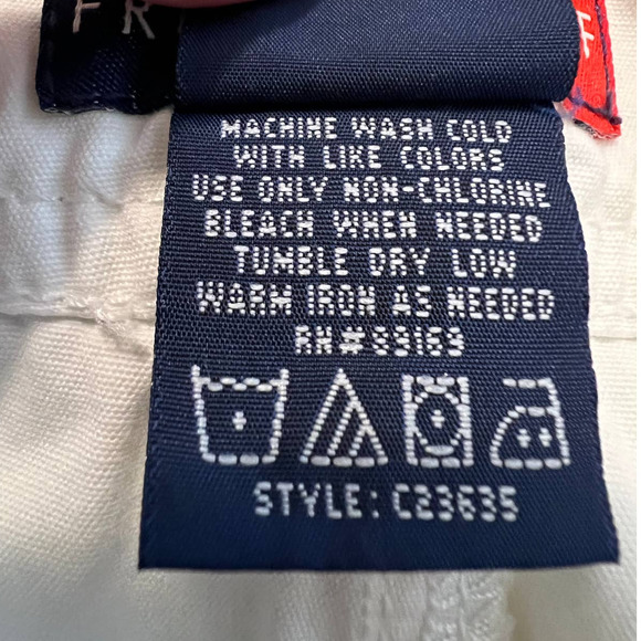 French Cuff Cropped Pants in White with Tan Embroidery Size 10 - Picture 5 of 5